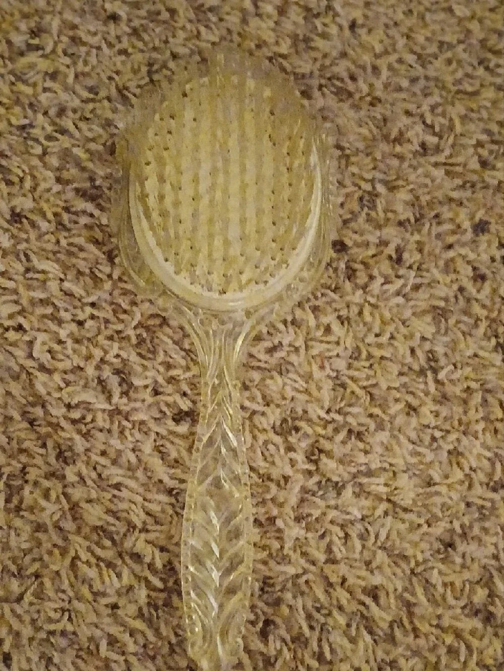 Classic Clear Hair Brush with Pink and Blue Accents